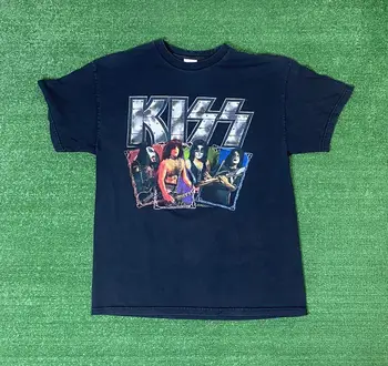 Derliaus 2004 Kiss Roko Tautos Kelionių Juoda Grafinis T-Shirt Dydis L