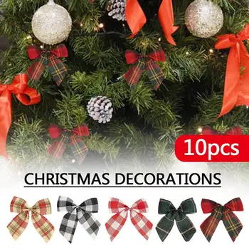 10vnt Mini Kalėdų Lankai Kalėdų Medžio Kabo Ornamentas 