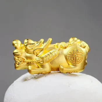 1pcs Grynas 999 24K Geltonojo Aukso Vyrai Moterys 3D Dragon Sūnus Monetos Pixiu Granulių Pakabukas