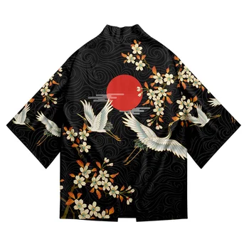 3-14 Metų Berniukų Ir Mergaičių Cardigan Tradicinių Japonų Drabužių Azijos Drabužių Samurajus Krano Japonų Stiliaus Kimono Haori Kailis