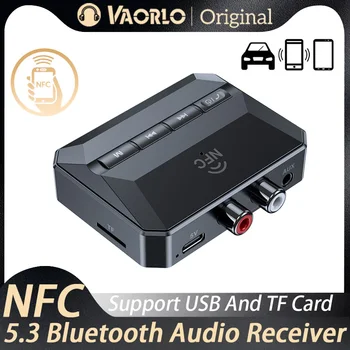 Bluetooth 5.3 Garso Imtuvas, NFC Belaidžio ryšio Adapteris 3,5 mm AUX RCA R/L USB U-Disk/TF Kortelė Žaisti HIFI Stereo Lossless Muzikos Su Mic