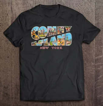 Coney Island, Niujorkas, Ny, Vintage, Retro Suvenyrų Bako Viršuje Vyrų Marškinėliai Didelis Dydis Anime Palaidinė Marškinėliai Vyrams Medvilnės Vyrų Vyrų Marškinėliai