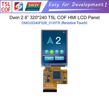 Dwin T5L HMI Protingas Ekranas, DMG32240F028_01W 2.8 320X240 COF UART LCD Modulis Ekrano Varžinio Jutiklinis Skydelis