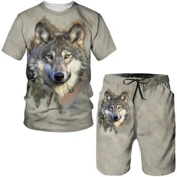 Klasikinis Coyote 3D Atspausdintas T-Shirt/Kostiumas Vasaros vyriški T-Shirt&Šortai Nustatyti Palaidinukė Gatvės Hip-Hop Drabužiai Nemokamas Pristatymas