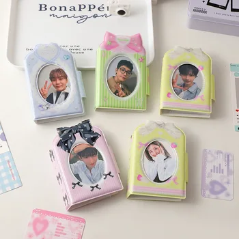 Korėjos Bowknot Nuotraukų Albumą Kpop Photocard Laikiklis 3 Colių Instax Mini Nuotraukų Kolektorius Knygos Photocard Saugojimo Atveju, Jei Kortelės Turėtojas