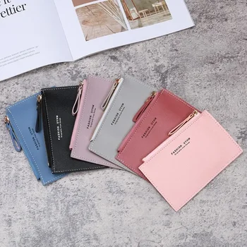 Korėjos versija moterų mini rankinėje kūrybos kortelės maišas PU užtrauktukas mažų monetų piniginė vyriška kortelės įrašą sprogmenų