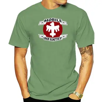 Mados t-shirt Starship Troopers Mobiliųjų Pėstininkų Mens Anglis Pilka T-Shirt vyras marškinėliai