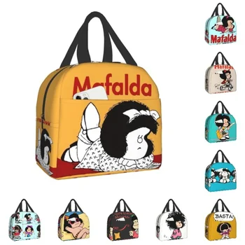 Mafalda Izoliuoti Pietūs Maišą Lauko Iškylą Argentinos Quino Komiksai Resuable Šilumos Aušintuvas Bento Box Moterims, Vaikams