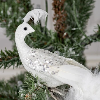 Modeliavimo Povai su Ilga Uodega Eglutė Kalėdinė Dekoracija Netikrą Paukščių Figūrėlės
