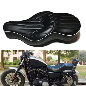 Motociklo Keleivio Sėdynė Dviejų Iki Vieno Gabalo Odos Pagalvėlės, Suderinamas Su Harley Davidison Softail XL1200 Sportster XL883
