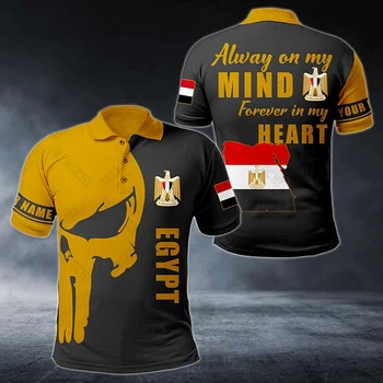 Pasirinktinis Pavadinimas Egiptas Emblema Kaukolė Grafinis Polo Marškinėliai, Unisex Vasaros Atsitiktinis trumpomis Rankovėmis Viršūnes Suaugusiems ir Vaikams, Sporto Laisvi Jersey