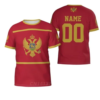 Pasirinktinis Pavadinimas Numeris Juodkalnija Šalies Vėliava, 3D, T-marškinėliai, Drabužiai, marškinėliai Vyrams, Moterims, Trišakiai Viršūnes Futbolo treniruotes Futbolo Gerbėjų Dovana US Dydis