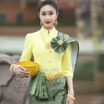 Tailandas Apranga Moterims Tailando Tradicinių Drabužių Viršūnes Palaidinė Vamzdis Sijonas Pietryčių Azijos Drabužių Dai Suknelė Vestuvinė Suknelė