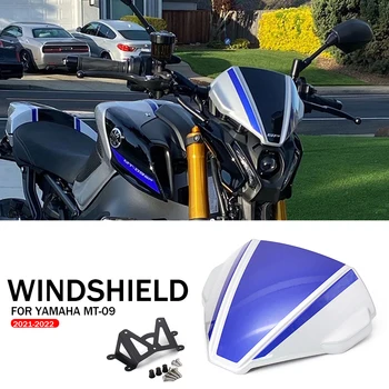 UŽ YAMAHA MT-09 MT09 FZ09 Motociklų Aksesuarų prekinis, galinis Stiklo Priekiniai Juoda Mėlyna oro Srautas Priekinio stiklo pertvara nuo Vėjo 2021 2022