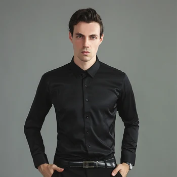 Vyriški marškinėliai vyrams socialinės shirt marškinėliai vyrams nemokamas pristatymas Vyrų Fashlon Didelio dydžio palaidinukės juoda biuro marškinėliai vyrams ilgai srv